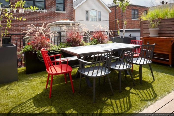 SYNLawn Idaho Boise artificial grass for roof top rooftop patio dining