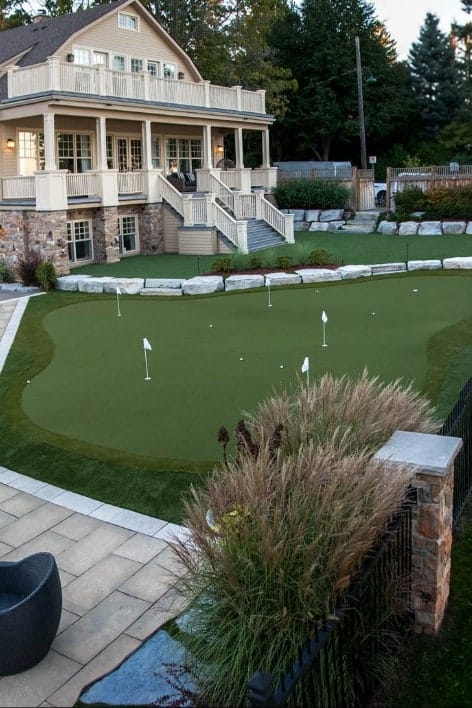 Residential putting green installation in Boise Idaho