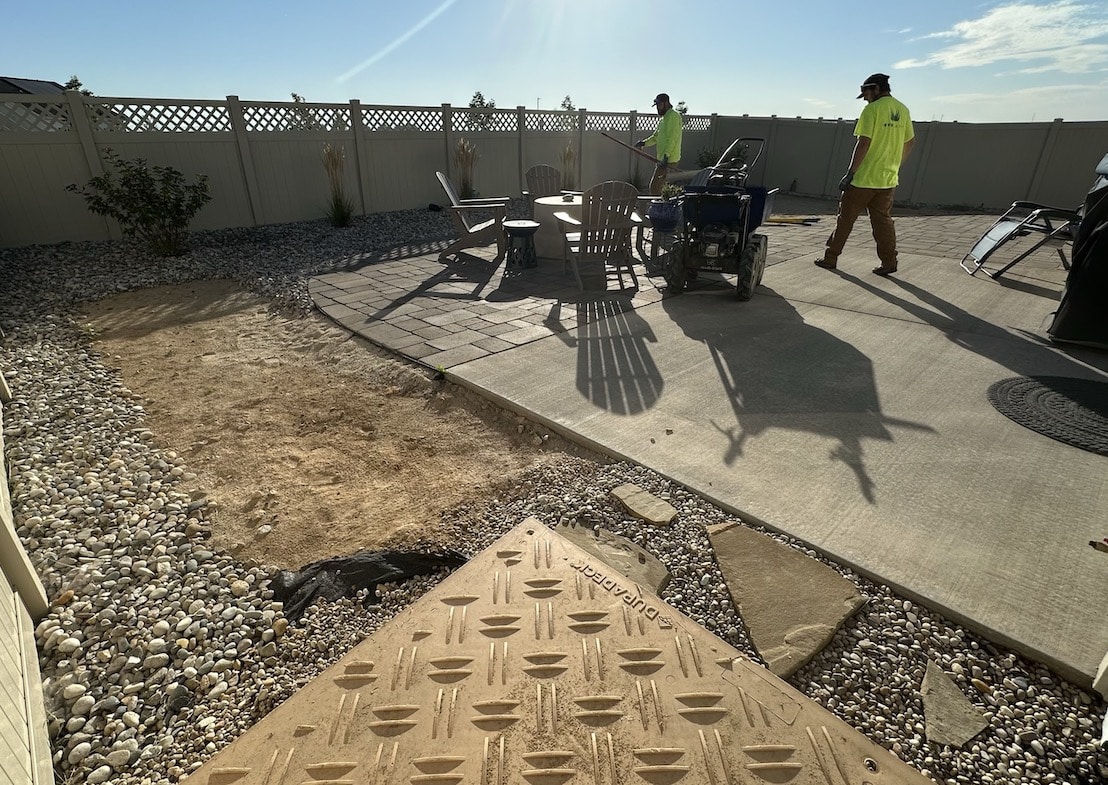 Artificial turf installation in Idaho before and after